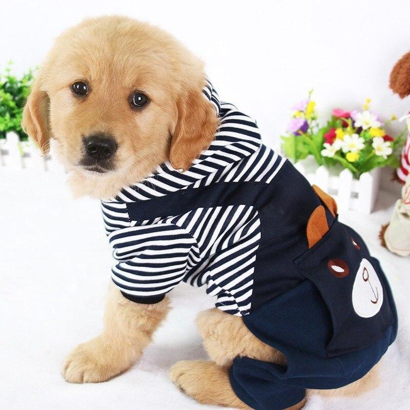 Hoodie Style Striped Dog Winter Clothes In USA | Eno Pet